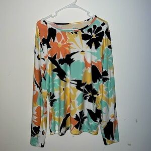 Hang Ten UV Protection UPF 50+ Tee Womens Sunray Long Slv T Shirt Floral XXL